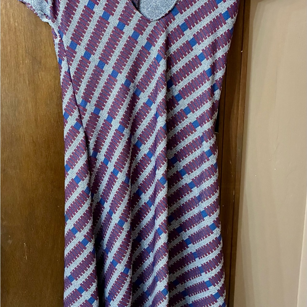 Stylish Women's Casual Dress in Purple and Blue